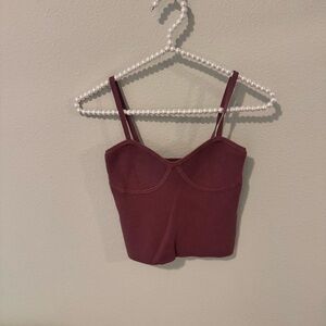 Madewell Red Fitted Crop Camisole